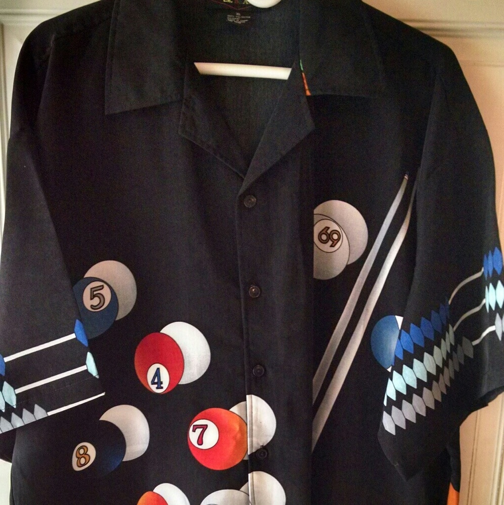 L. A. Brat Black Button up Short Sleeve Shirt XL